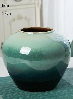 景德镇摆件陶瓷复古水培陶罐装饰干花客厅插花中式花瓶桌面花盆