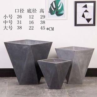 北欧水泥花盆创意长方形落地盆天堂鸟绿植盆托盘特大客厅鹤望兰