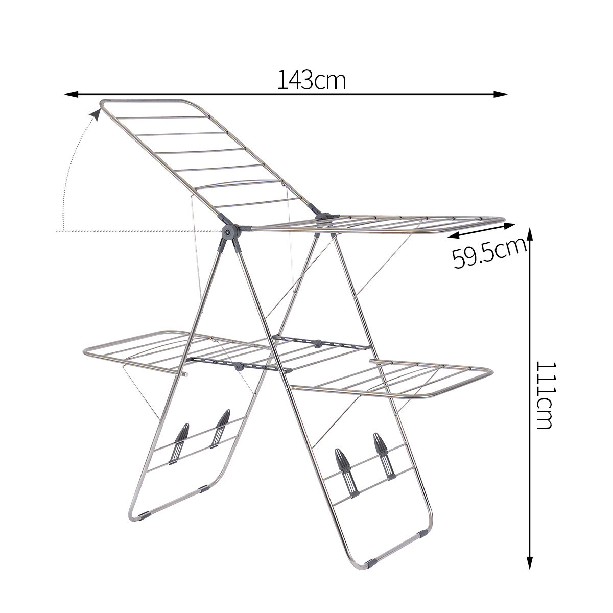 哲润欧阳台折叠晾衣架落地翼型挂衣架免安装棉被晒衣架家用