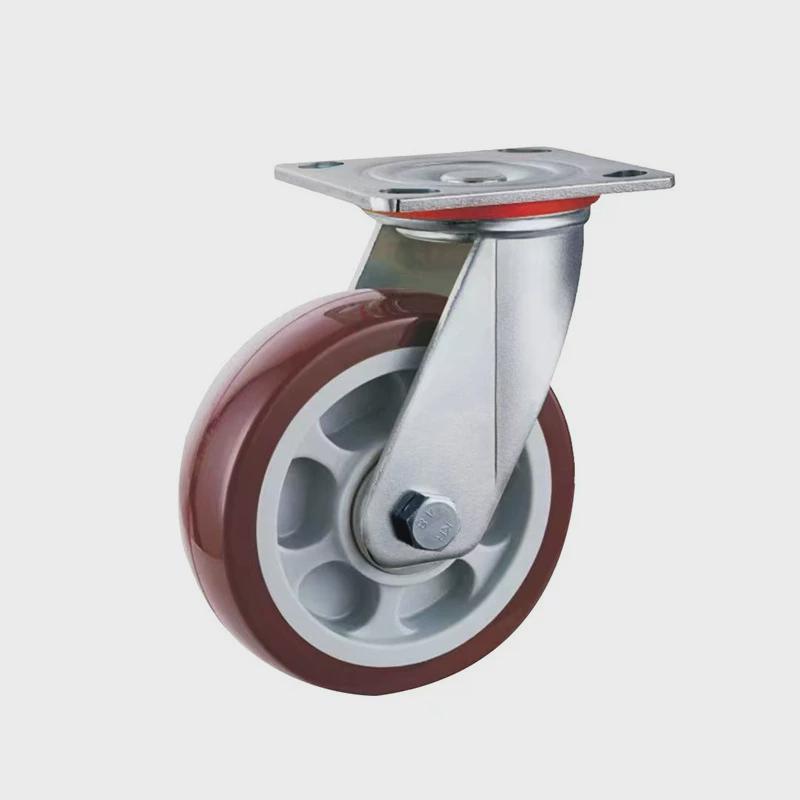 工厂直销重型脚轮4寸5寸6寸8寸万向轮平板手推货架轮静音氨酯pu轮