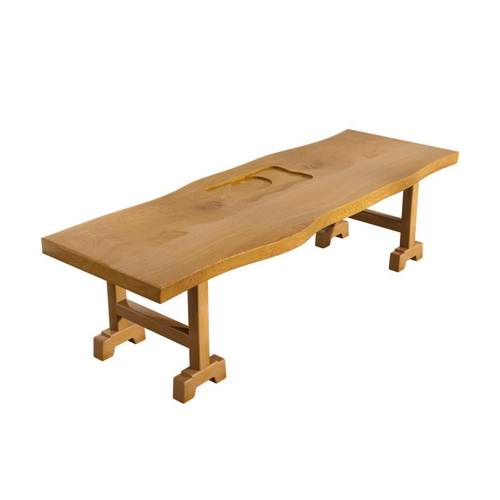 新中式实木茶桌会议禅意家用客厅自然边茶台大板组合接待泡茶桌