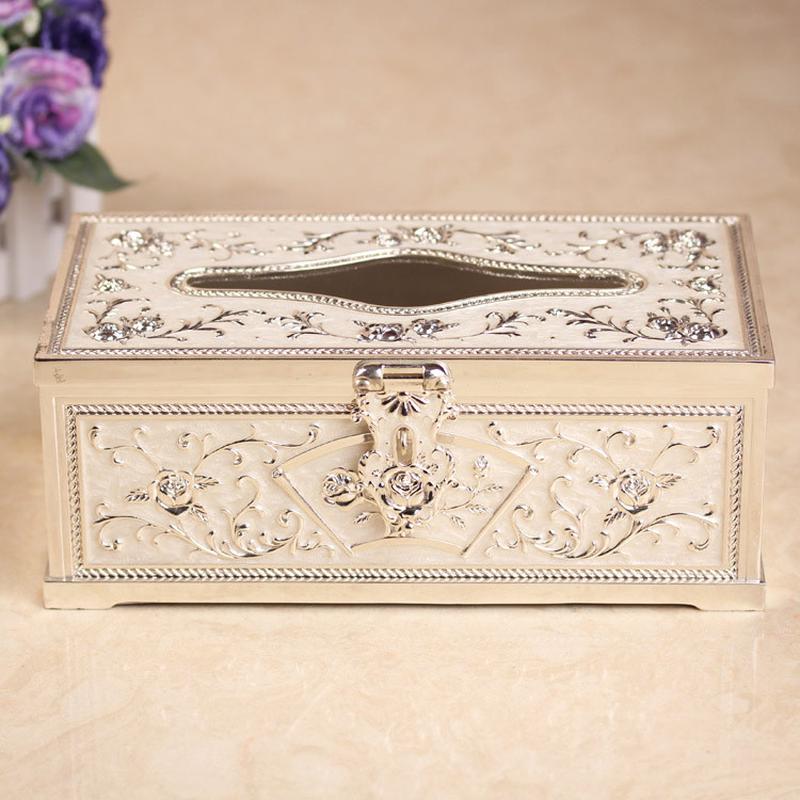 滴胶镀银镀金高档欧式纸巾盒酒店酒吧ktv抽纸盒家居用品装饰品