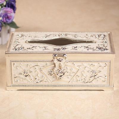 滴胶镀银镀金高档欧式纸巾盒酒店酒吧ktv抽纸盒家居用品装饰品