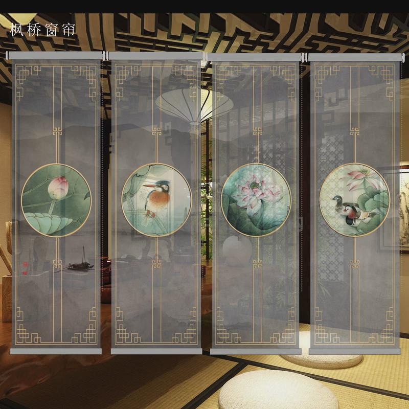 广告工厂定制uv喷绘半喷纱半透明屏风装饰透画展馆半透纱吊旗