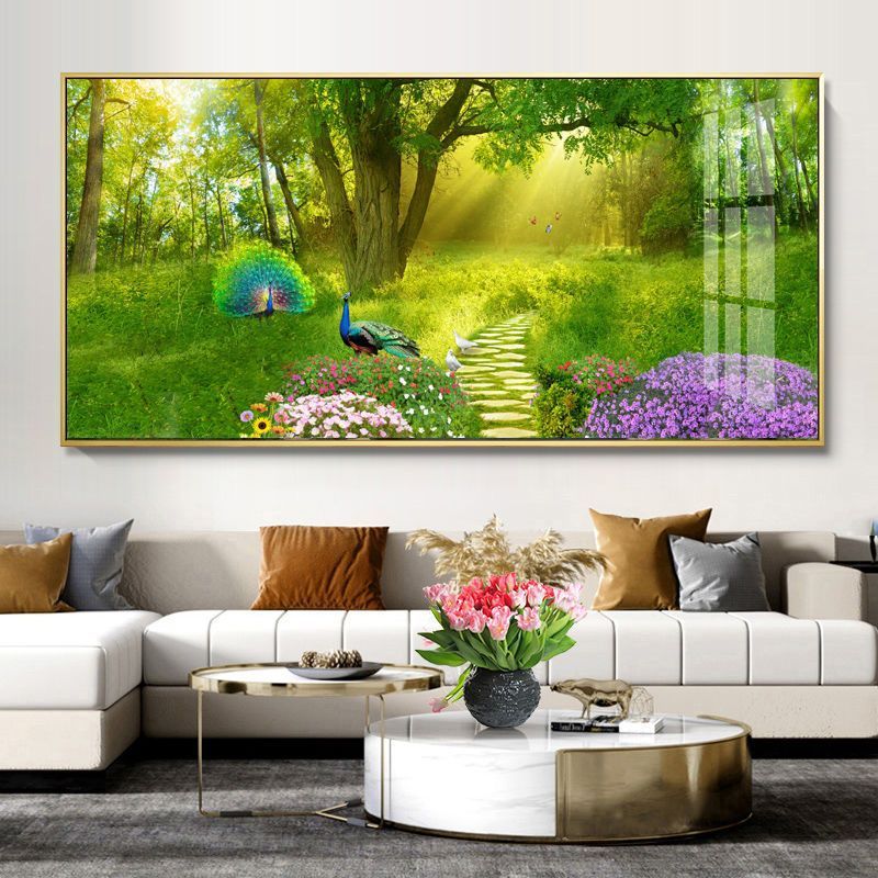 现代风景树林装饰画绿色森林客厅墙壁画房间办公室酒店自然风光