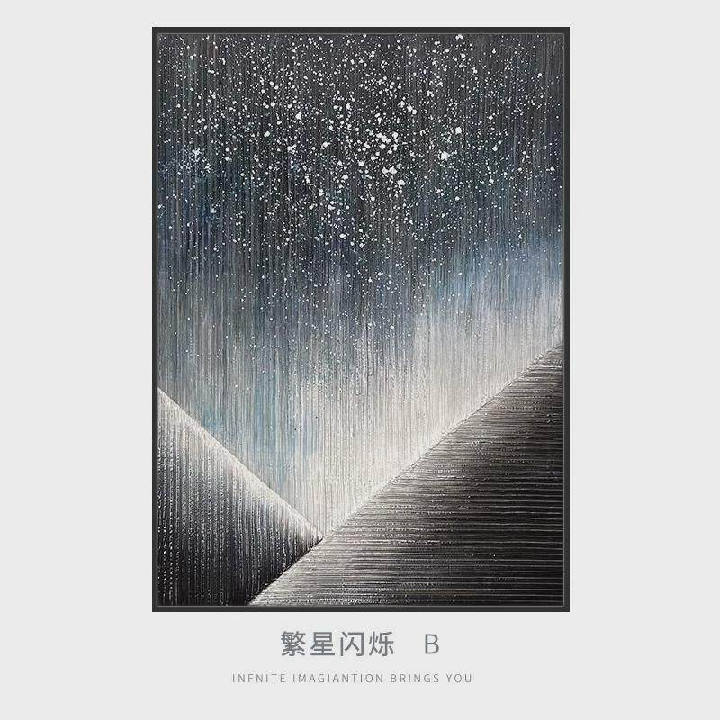 纯手绘油画玄关装饰画客厅沙发背景墙落地油画民宿酒店厚肌理油画