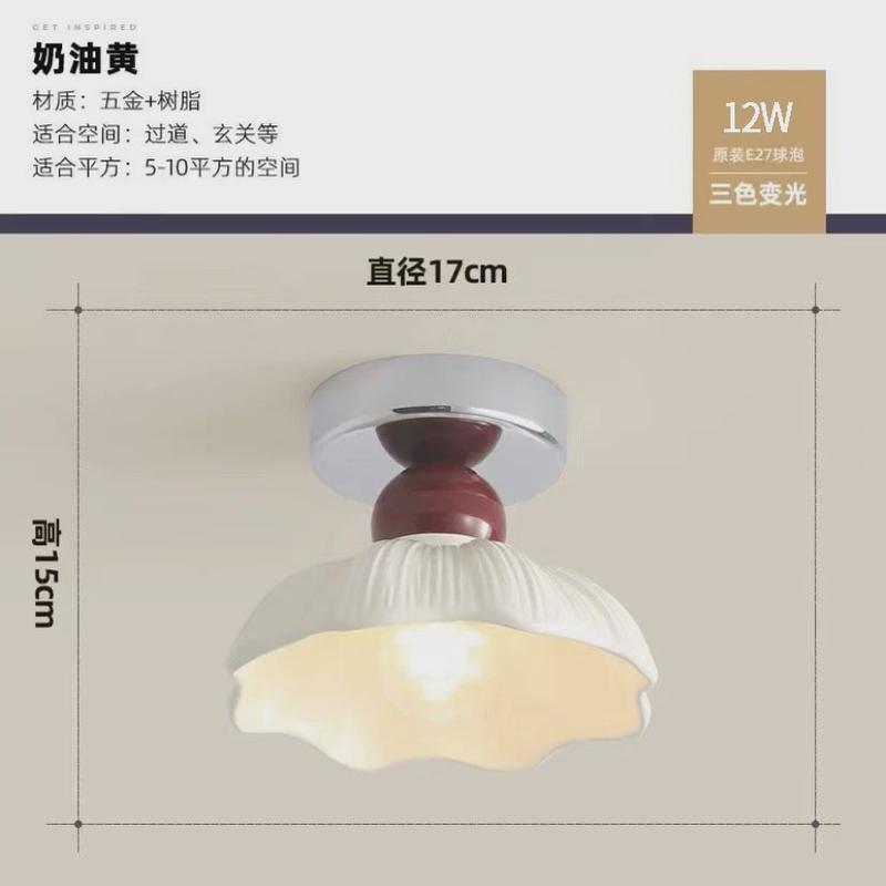 法式奶油风过道吸顶灯侘寂风走廊玄关阳台灯复古入户门厅衣帽间灯
