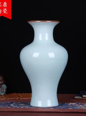 景德镇陶瓷工艺品 鱼尾仿古开片批发花瓶 陶瓷花瓶时尚摆件摆设