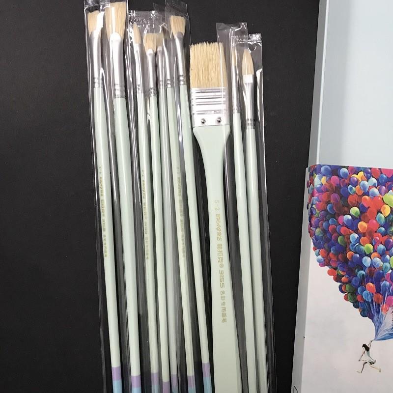 勃拉克3155青春笔行时十支套装水粉笔油画笔扇形进勾线笔刷子