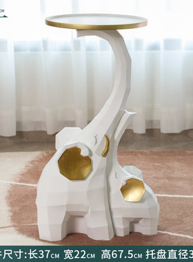 进门迎宾沙发落地托盘摆件电视柜大象旁边轻奢家居创意客厅装饰