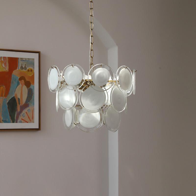 全屋轻奢现代玻璃中古复古吊灯美式简约复古法式客厅餐厅主卧室灯