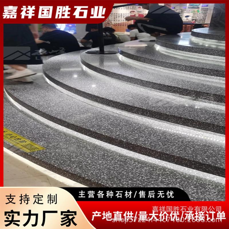 厂家批发亮光石英石水磨石台面台面厨房橱柜磨石地面石英石价格