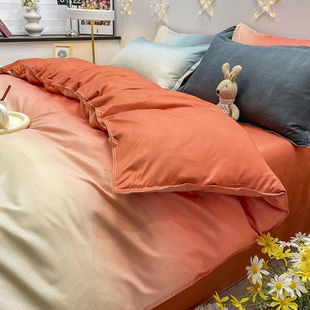 四件套2米2米3色被套单件床上被罩亲肤被单学生宿舍水洗棉单双人