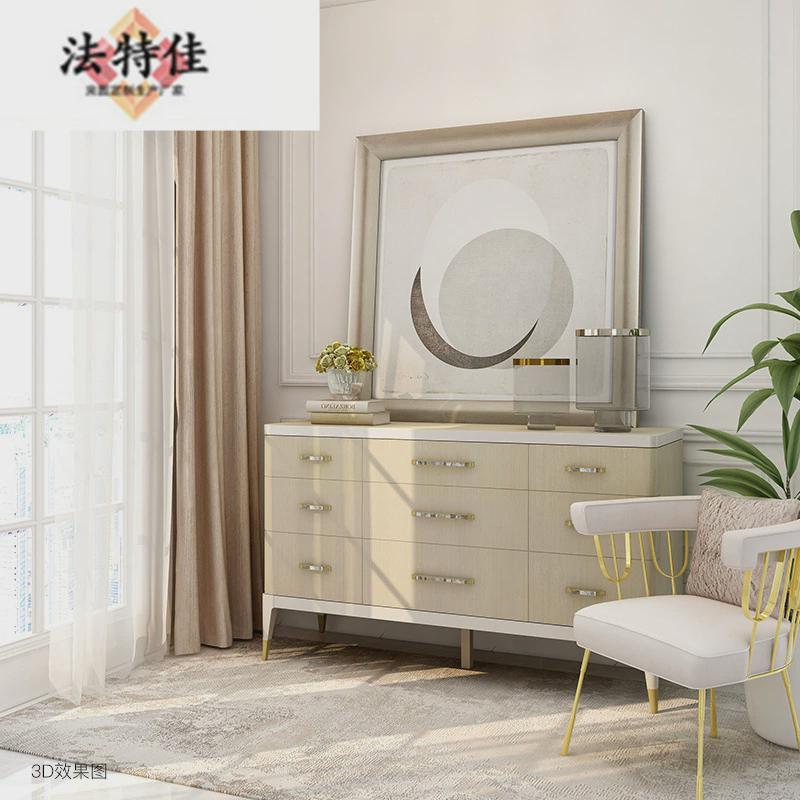 美式九艺三重奏梳妆台实木收纳柜卧室纯手工抽斗柜储物柜