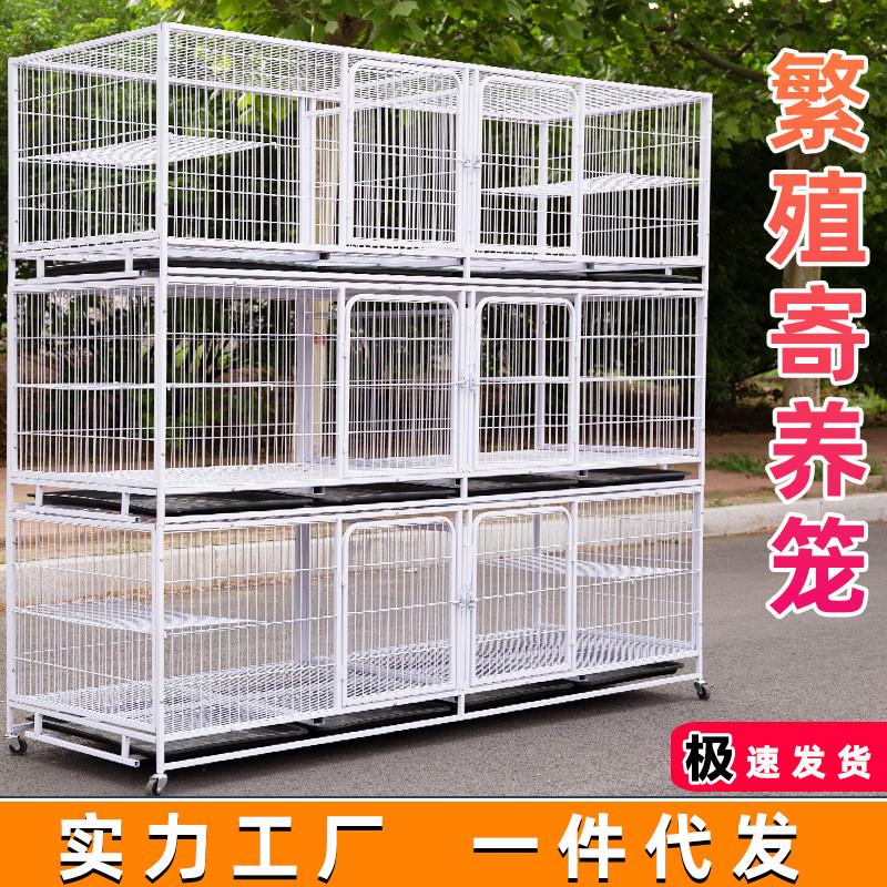 猫笼子三层繁殖笼不锈钢双层宠物店猫舍狗笼子色狗围栏养殖繁殖笼