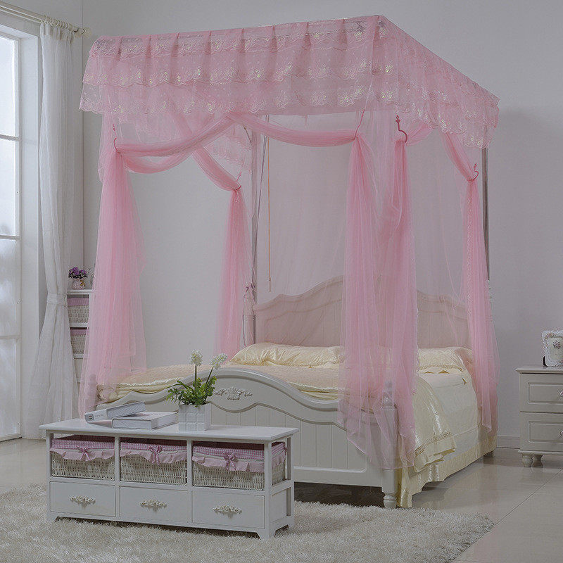 s588双顶导轨蚊帐拉绳伸缩方形落地宫廷滑轮传统老式u型不含支架