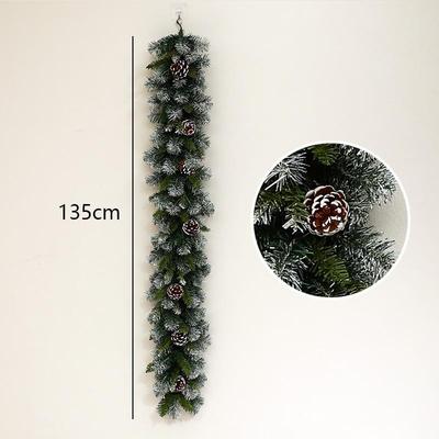 圣诞藤条pe松果绒植松针诺贝松塑料叶子树叶吊挂装饰品栏杆扶手橱