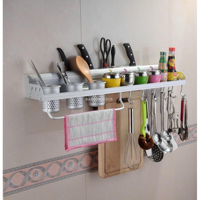 厨房挂件厨房置物架刀架太空铝双杯背后插刀60挂件