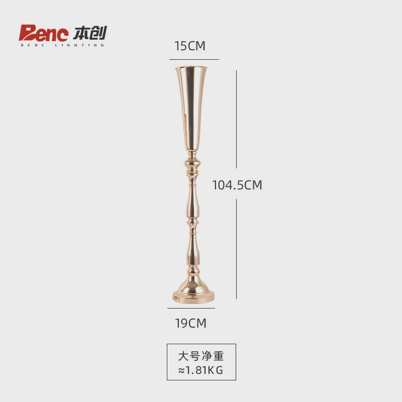 婚庆装饰花器客厅插花摆件欧式简约花瓶花器喇叭筒婚礼路引道具