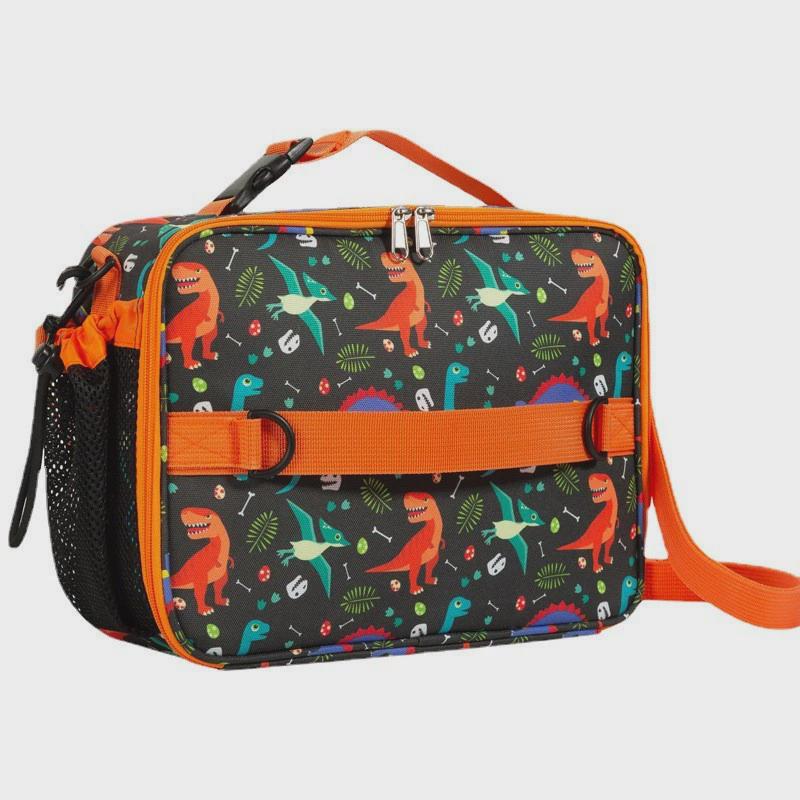 新款跨境双手提大容量牛津布午餐饭盒袋学生印花斜跨保温冰包现货