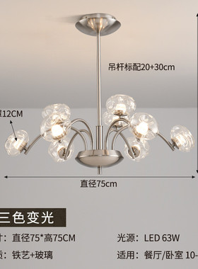 意创意轻奢客厅吊灯高级感大厅主灯式后现代分子玻璃卧室餐厅灯具