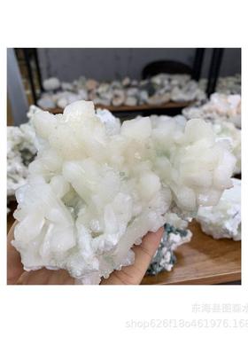 原矿石印度鱼眼石装饰品共生水晶簇石居家办公沸石