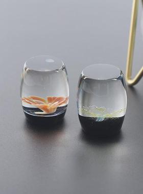 高硼硅玻璃彩色星光球内置花朵彩绘规格多样家具桌面摆件装饰品