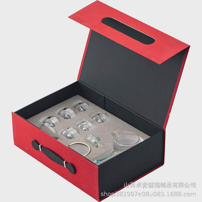 玻璃茶具套装侧现代绿松石轻奢把茶壶办公室功夫泡茶具2024新款