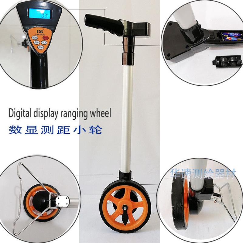 厂家直销便携式小轮电子机械数显量距轮测距仪手推式滚动测距轮