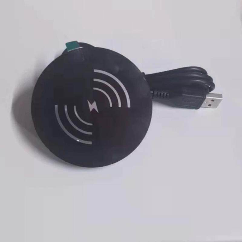 办公桌过线盒电脑桌面线盒盖铝合金穿线盒线孔无线充电装饰盖