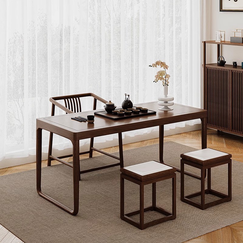 严选新中式茶室阳台茶桌椅组合现代家用泡茶桌实木禅意茶几茶台