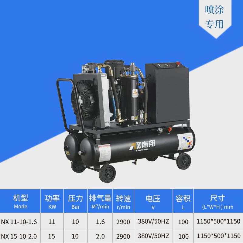 南翔380v小型220v喷漆打气汽修空气压缩机工业螺杆变频空压机