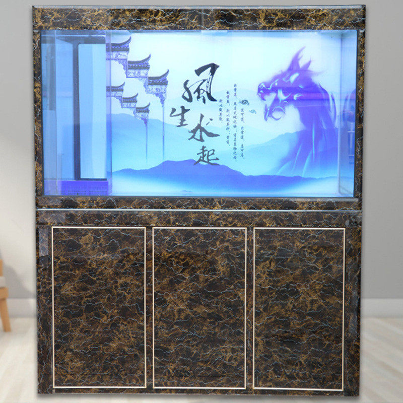 鱼缸水族箱高档龙鱼底爆款缸滤生态鱼缸家用公司1.5超白鱼缸定制