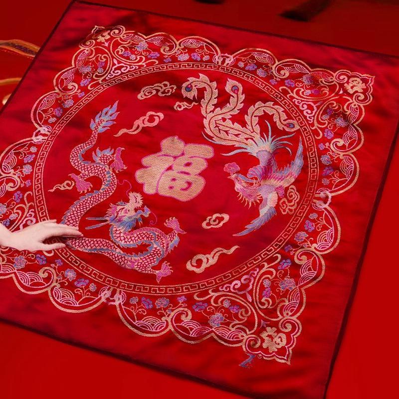 热销结婚被子喜被坐福福垫新娘喜垫婚房布置装饰床上婚庆陪嫁用品