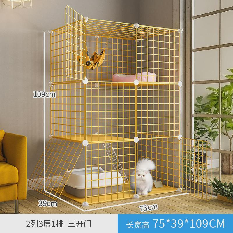 猫笼子家用室内三层猫咪别墅超大自由空间带厕所一体两层小型猫屋
