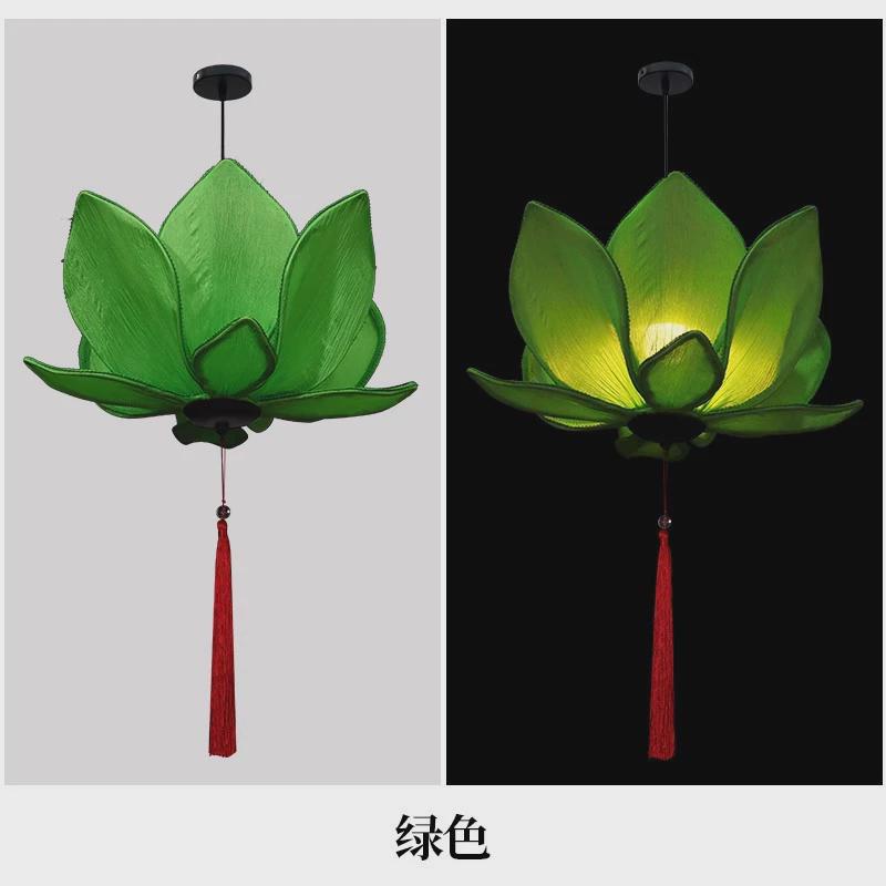 灯笼挂饰阳台装饰户外新中式创意莲花吊灯餐饮布艺手工茶楼禅意
