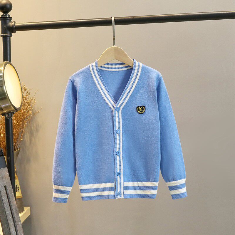 儿童毛衣2024新款男童男孩开衫女大童毛线宝宝春秋薄校服