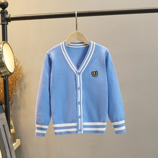 儿童毛衣2024新款男童男孩开衫女大童毛线宝宝春秋薄校服