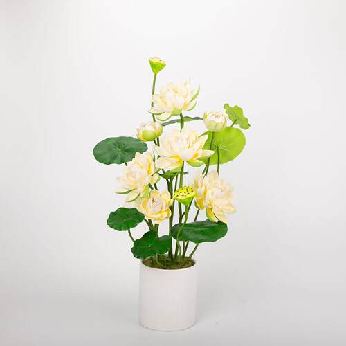 仿真EVA荷花莲藕盆栽装饰假绿植塑料荷花荷叶摄影睡莲婚庆假荷花