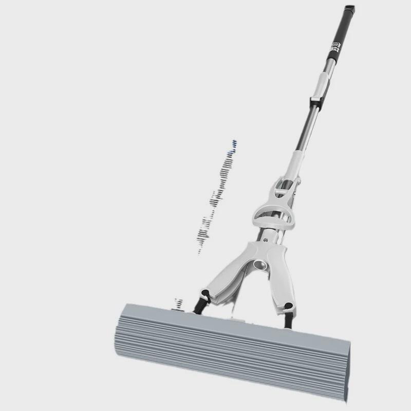 尔蓝免手洗对折式38cm家用胶棉拖把免手洗懒人海棉拖布2个头al-j