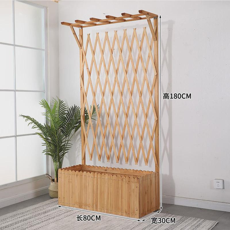 防腐木庭院花架户外花园网格花箱隔断花槽室外实木屏风爬藤架围栏