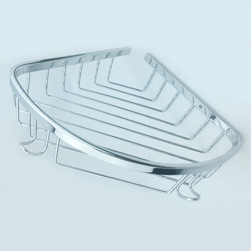 圣瑞佳304不锈钢浴室置物架台面厕所三角架厂家角篮拐角架双层