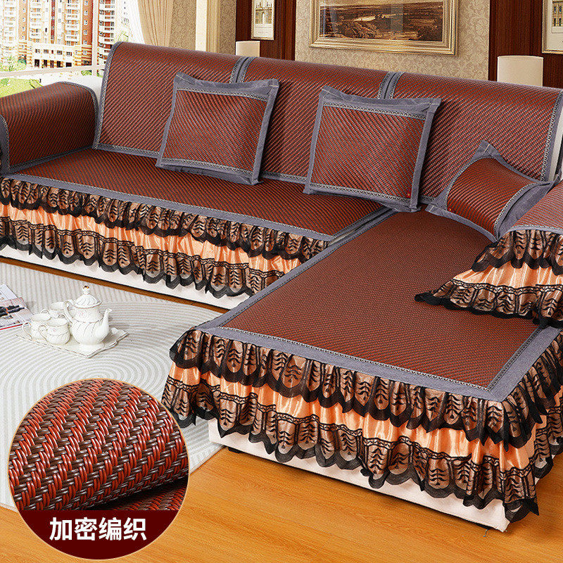 沙发滕垫高端冰丝沙发垫沙发上的凉席软藤编席子三坐一妃坐垫藤席