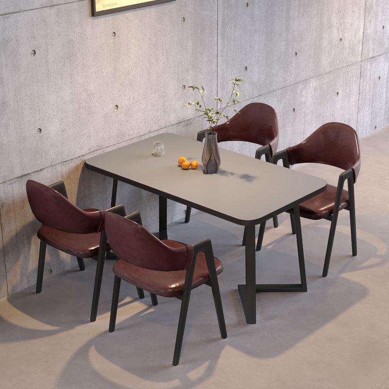 定制餐饮店商用桌椅小吃快餐奶茶店专用长方形桌子工厂食堂餐桌椅