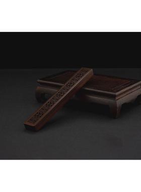 黄铜回纹线长香盒紫铜创意书法送礼摆件镇尺香道客厅书房长辈镇纸