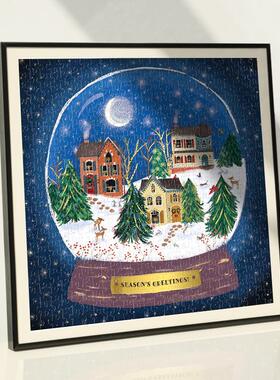 铝合金圣诞冬灯拼图相框galison画框框架裱框挂墙装裱70*50拼图框