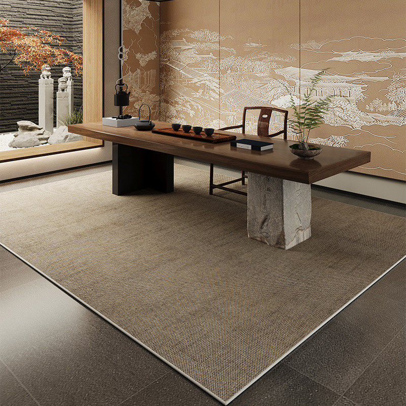中式茶室地毯2024新款客厅防水地垫免洗可擦仿剑麻办公室大面积毯,居家布艺,地毯,淘宝优惠券,粉丝福利购,淘宝优惠卷