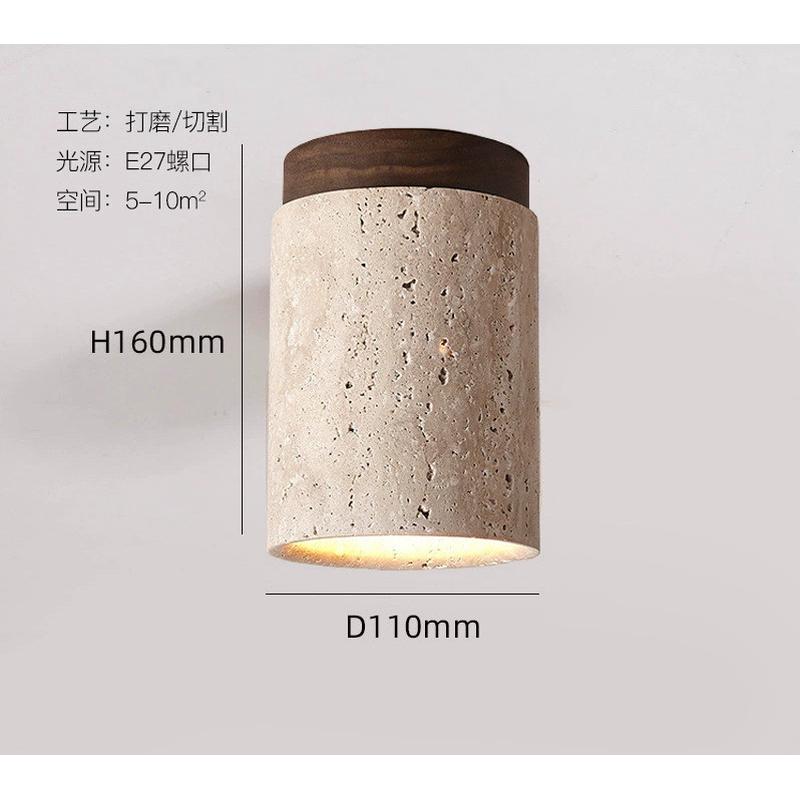 日式侘寂洞吸顶灯黄风石设计师复古创意入户走廊过道玄关阳台小灯