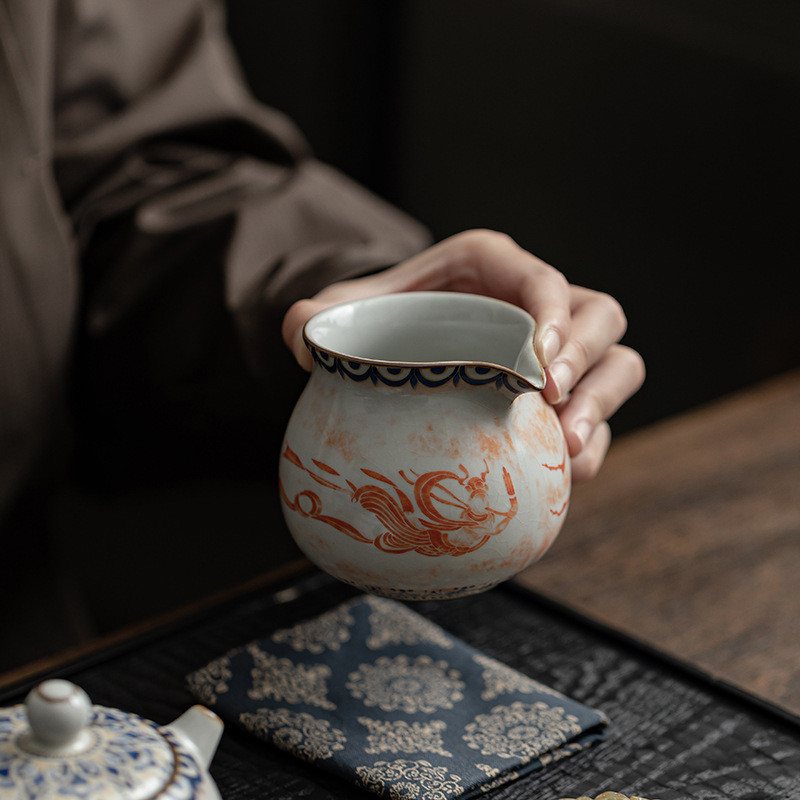敦煌飞天公道杯仿宋汝窑陶瓷茶海家用分茶器匀茶器功夫茶具零配件