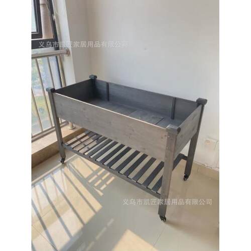 厂家简约式花床户外种花可移动实木花艺焦糖棕花架阳台园置物架